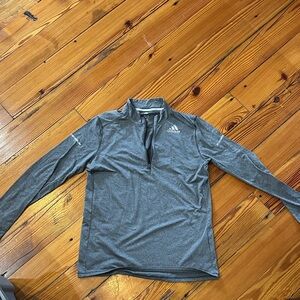 Adidas Heather Gray Quarter-Zip Pullover